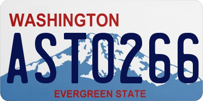 WA license plate AST0266