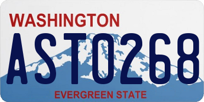 WA license plate AST0268