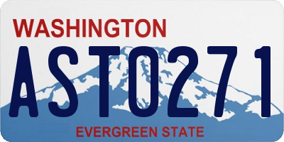 WA license plate AST0271