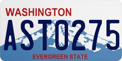 WA license plate AST0275