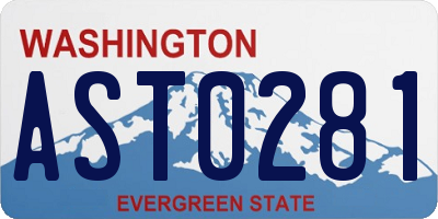 WA license plate AST0281