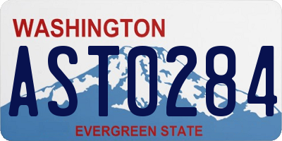 WA license plate AST0284