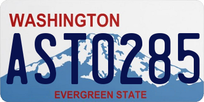 WA license plate AST0285