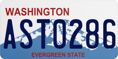 WA license plate AST0286