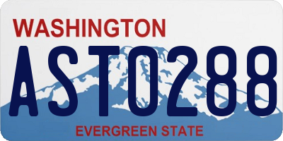 WA license plate AST0288