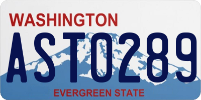 WA license plate AST0289