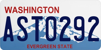 WA license plate AST0292