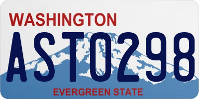 WA license plate AST0298