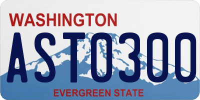 WA license plate AST0300