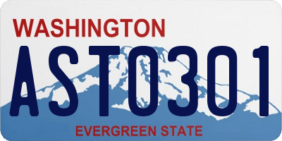WA license plate AST0301