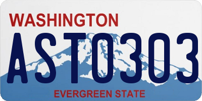 WA license plate AST0303
