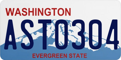 WA license plate AST0304