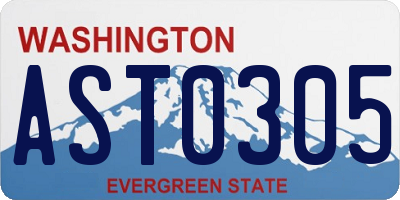 WA license plate AST0305