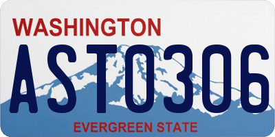 WA license plate AST0306