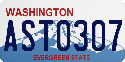 WA license plate AST0307