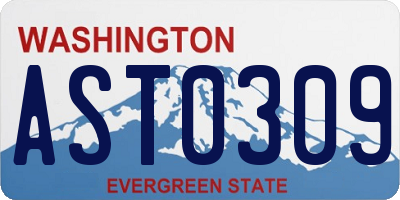 WA license plate AST0309