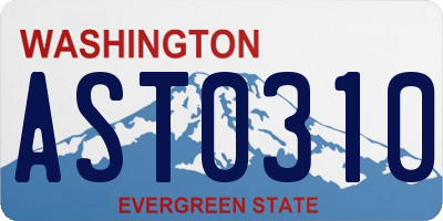WA license plate AST0310