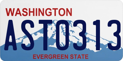 WA license plate AST0313