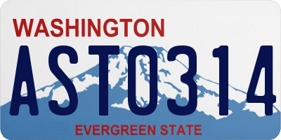 WA license plate AST0314