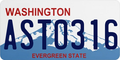 WA license plate AST0316