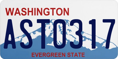 WA license plate AST0317