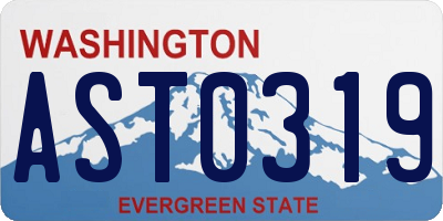WA license plate AST0319