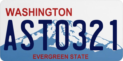 WA license plate AST0321