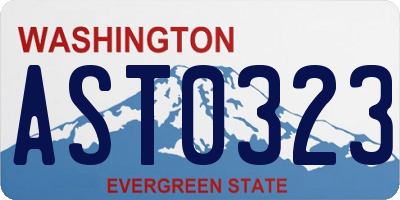 WA license plate AST0323