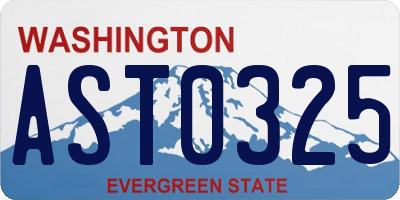 WA license plate AST0325
