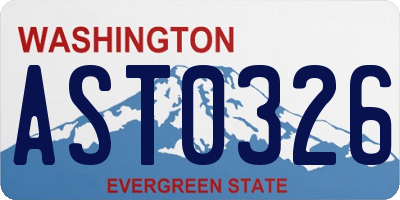 WA license plate AST0326