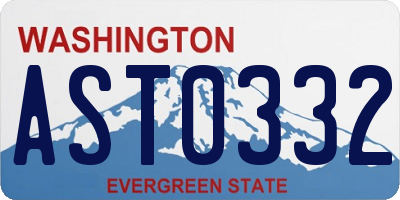 WA license plate AST0332
