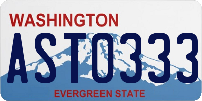 WA license plate AST0333