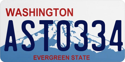 WA license plate AST0334