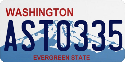 WA license plate AST0335