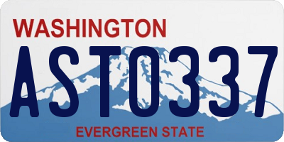WA license plate AST0337