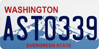 WA license plate AST0339