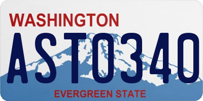 WA license plate AST0340