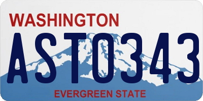WA license plate AST0343