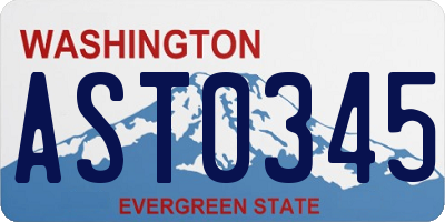 WA license plate AST0345
