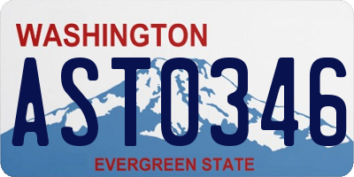 WA license plate AST0346
