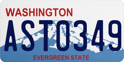 WA license plate AST0349