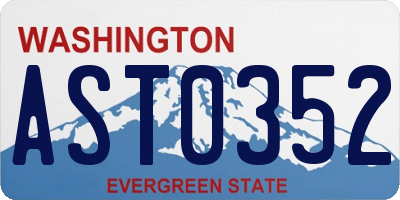WA license plate AST0352