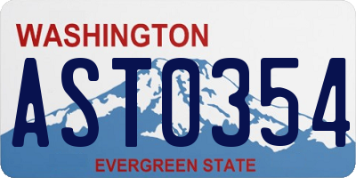WA license plate AST0354