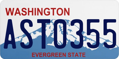 WA license plate AST0355