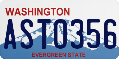 WA license plate AST0356