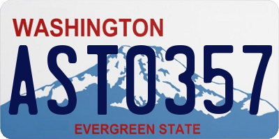 WA license plate AST0357