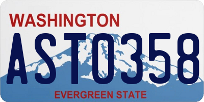 WA license plate AST0358