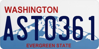 WA license plate AST0361
