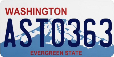 WA license plate AST0363