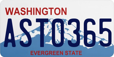 WA license plate AST0365